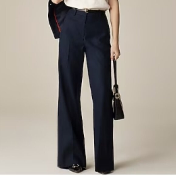 J.Crew Carolina Flare Pant in Stretch Linen Blend – Black – Size 2 – NWT - Picture 1 of 4